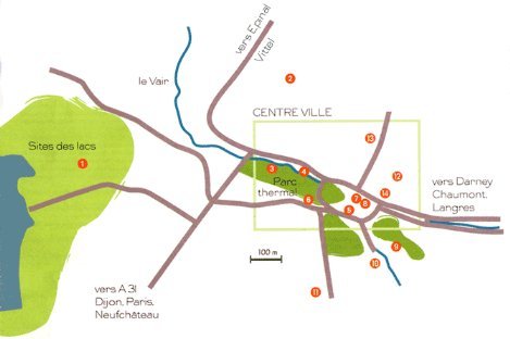 Plan du centre-ville de Contrexville